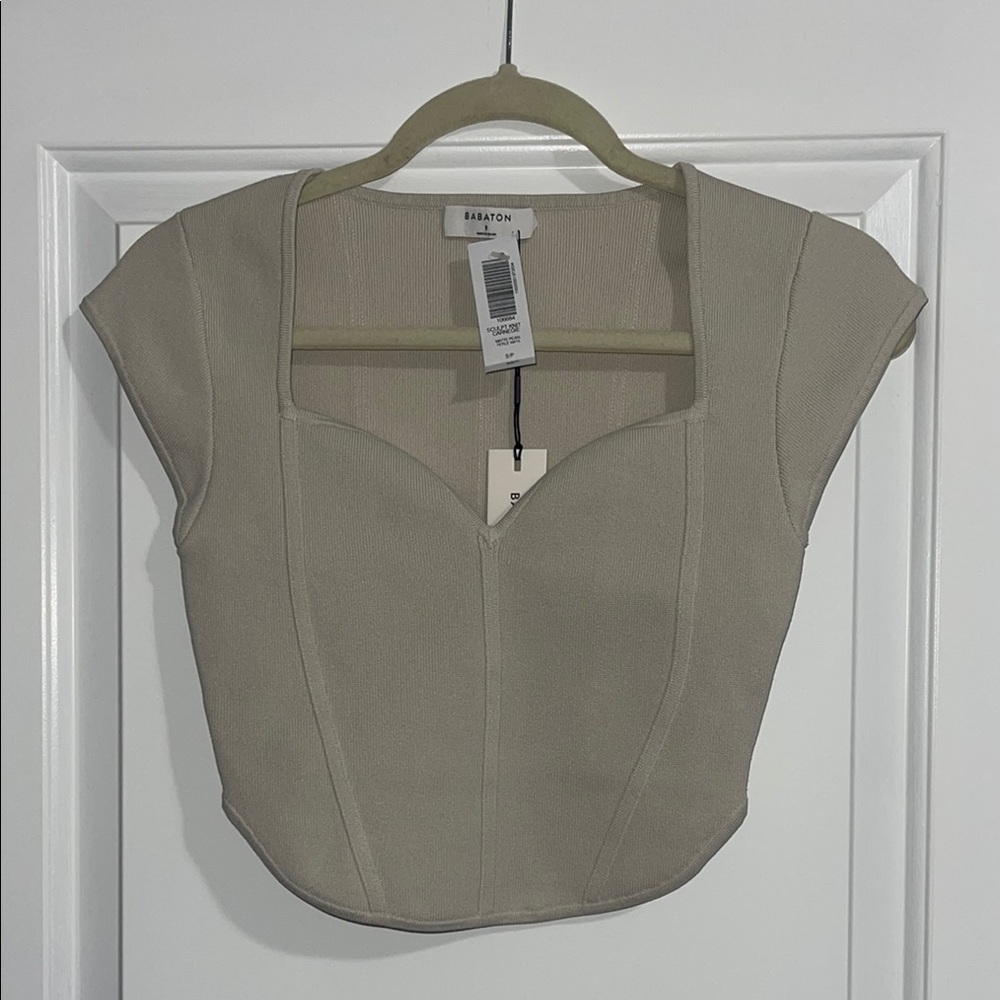 Aritzia Beige Crop Top